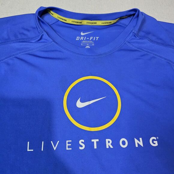 Nike Shirt Mens Size XL Blue Sleeveless Dri Fit Livestrong Cycling Active Tank - Picture 6 of 10